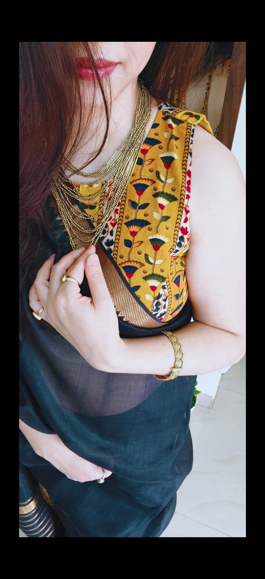 Aditi in a handwoven saree