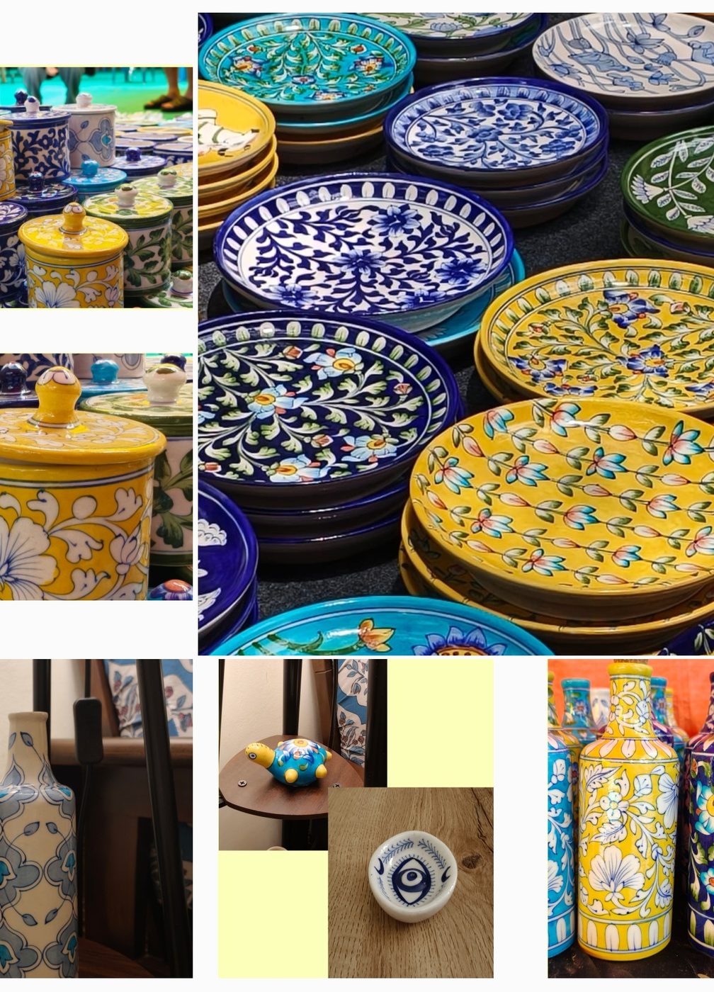 Blue pottery product showcase